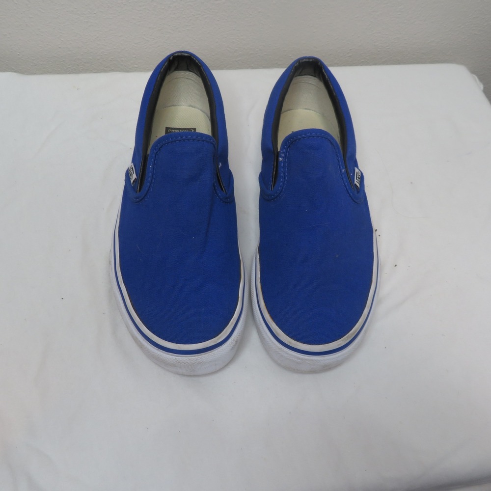 Vans Customs Classic Slip On Royal Blue Canvas Skate Shoes Womens 5